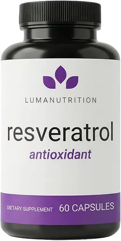 كبسولات Luma Nutrition عالية النقاء ريسفيراترول - 98% ترانس ريسفيراترول - مكمل ريسفيراترول - مضاد للأكسدة - الولايات المتحدة الأمريكية - 60 كبسولة in Kuwait