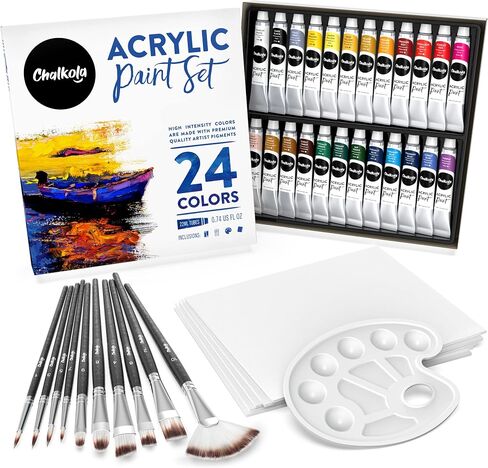 Chalkola 40 Acrylic Paint Set for Adults with 24 Acrylic Paints Kit (22ml) in Saudi Arabia