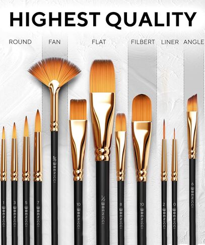 Complete Acrylic Paint Set – 24х Rich Pigment Colors – 12x Art Brushes with Bonus Paint Art Knife & Sponge – for Painting Canvas, Clay, Ceramic & Crafts, Non-Toxic & Quick Dry – for Kids & Adults in Kuwait