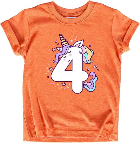 Unicorn 4th Birthday Shirts for Toddler Girls Outfit 4 Year Old Fourth Four Shirt in Kuwait