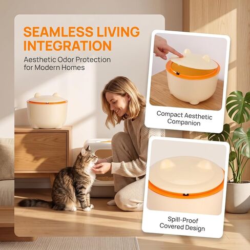 Cat Litter Waste Bin Odor Sealing Plastic with Lid, Enclosed Storage in Saudi Arabia
