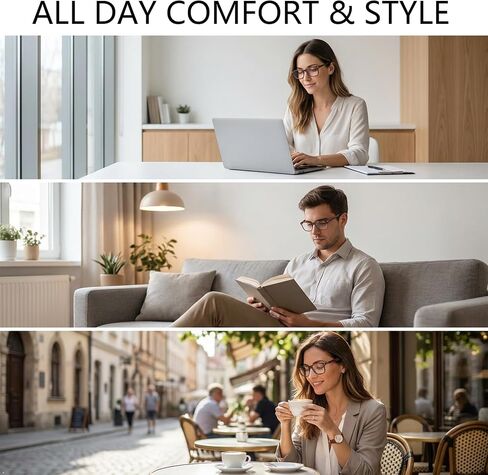 نظارات قراءة للكمبيوتر من Eyekepper، نظارات قراءة بفلتر الضوء الأزرق، نظارات زرقاء تحجب الوهج للرجال والنساء، أسود in Kuwait
