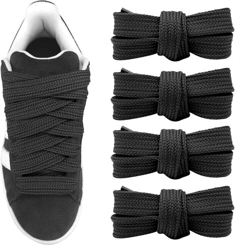UamGlsob 2 Pairs 3/4''Fat Shoe Laces, 36''-63''Length Flat Thick Wide Jumbo Shoelaces Replacement Laces in Kuwait