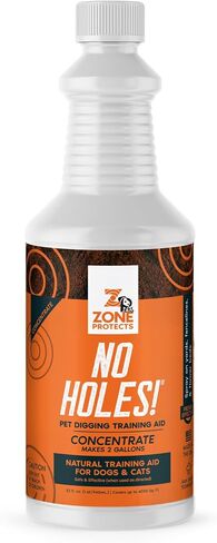 Zone Protects No Holes! Digging Prevention Concentrate. Stop Digging Dogs. Stop Dogs and Cats from Digging. Safe, Effective. Saves 80%. Makes Two Gallons in Saudi Arabia