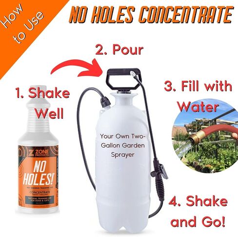Zone Protects No Holes! Digging Prevention Concentrate. Stop Digging Dogs. Stop Dogs and Cats from Digging. Safe, Effective. Saves 80%. Makes Two Gallons in Saudi Arabia