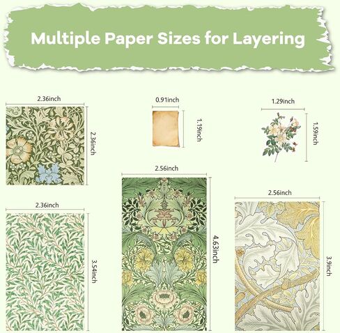440PCS Vintage Scrapbook Supplies Kit – 360 Sheets Decorative Papers & 80Pcs Aesthetic Botanical Stickers, Retro Ephemera Pack for Journaling, Planners, DIY Collage in Saudi Arabia
