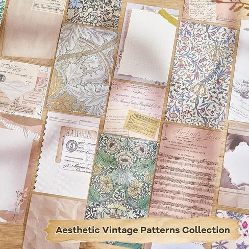 440PCS Vintage Scrapbook Supplies Kit – 360 Sheets Decorative Papers & 80Pcs Aesthetic Botanical Stickers, Retro Ephemera Pack for Journaling, Planners, DIY Collage in Saudi Arabia