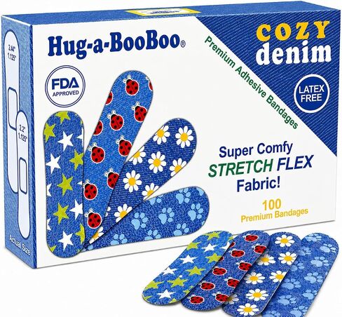 ضمادات Hug-a-BooBoo المميزة - ضمادات الحيوانات المذهلة للأطفال التي تعانق! تصميمات الحيوانات المحشوة المفضلة لدى الأطفال - ضمادات الرسوم المتحركة الممتعة لفرس النهر والجرو والدب والضفدع! علبة 100 قيراط in Kuwait