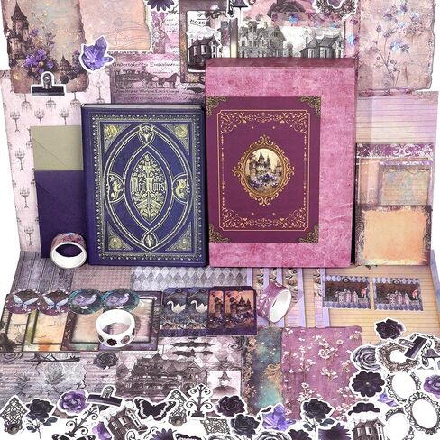Funto Scrapbooking Kit (202 PCS), Vintage Collection-Wonderland, Perfect for Bullet Scrapbooking Materials, Planner DIY Arts Craft Collage in Saudi Arabia
