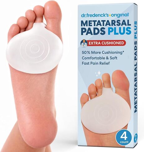 Dr. Frederick's Original Metatarsal Pads Plus - 4pcs - Forefoot Pain Relief - Ball of Foot Pads - Foot Pain Relief Cushion - for Women & Men in Kuwait