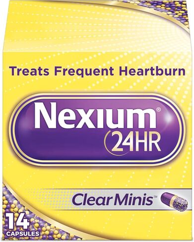 Nexium 24HR ClearMinis 20mg Delayed Release Heartburn Relief Capsules, Esomeprazole Magnesium Acid Reducer, 42 Count in Kuwait