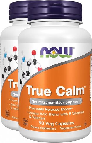 NOW Supplements, True Calm™, Amino Acid blend with B Vitamins & Valerian , 90 Veg Capsules in Kuwait