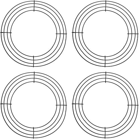 Yinluluna 4 Pcs Wire Wreath Frame, 8 Inch Round Metal Wreath Form in Saudi Arabia