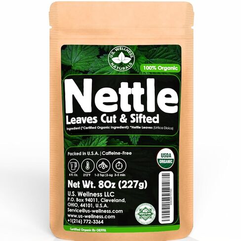 Nettle Tea - 8Oz (REAL WILD HARVEST) | 100% USDA Certified ORGANIC | Loose Leaf (Urtica Dioica aka Stinging Nettle) Cut & Sifted in Kuwait