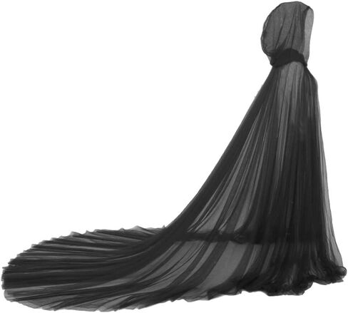 Women Wedding Tulle Cape Hooded Elf Cloak Bridal Dress Robe with Long Train in Kuwait