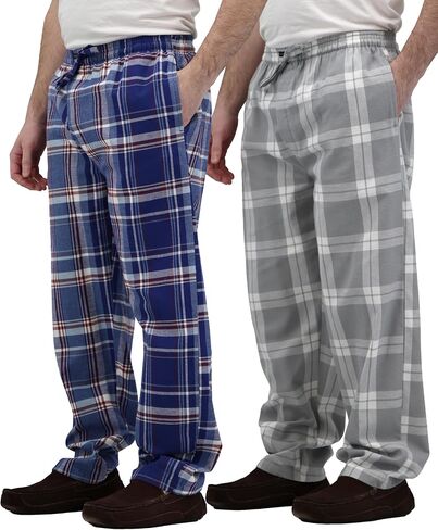 Andrew Scott Men's 3 Pack Cotton Flannel Fleece Brush Pajama Sleep & Lounge Pants in Kuwait