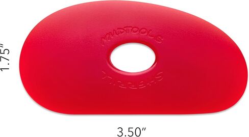 Mudtools Shape 1 Polymer Rib, Red Very Soft - Kidney Pottery Tool in Kuwait
