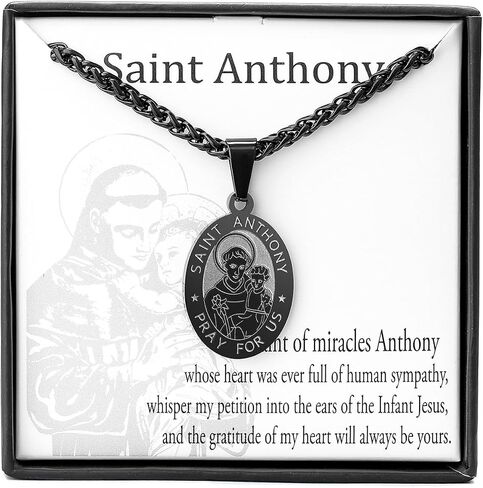Zocomi Saint Christopher/Joseph/Anthony/Jude/Michael Necklace Medal for Men Boys，St Christopher Pendant Medallion with Chain 24 Inches in Saudi Arabia