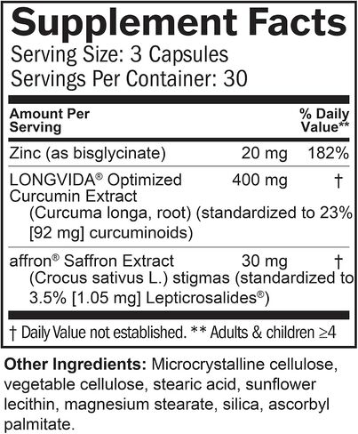 Dr Amen BrainMD Happy Saffron Plus - 90 Capsules - With Saffron Flower Extract, Curcumin & Zinc - Vegan, Gluten Free - 30 Servings in Saudi Arabia