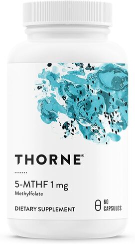 Thorne 5-MTHF 1mg - Methylfolate (Active B9 Folate) Supplement - Supports Cardiovascular Health, Fetal Development, Nerve Health, Methylation, and Homocysteine Levels - 60 Capsules in Kuwait