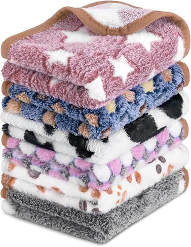 6 Pcs Dog Blanket Super Soft Pet Puppy Blankets Calming Blanket for Small, Medium Dogs Warm Sleep Mat Flannel Blanket for Dogs Puppy Cat (24"×16") in Kuwait