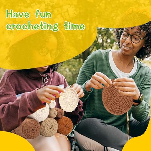 UzecPk Crochet Kits, Crochet Kit for Beginners 4 PCS Crochet Coasters Kits in Kuwait