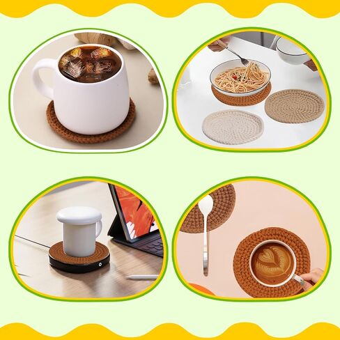 UzecPk Crochet Kits, Crochet Kit for Beginners 4 PCS Crochet Coasters Kits in Kuwait