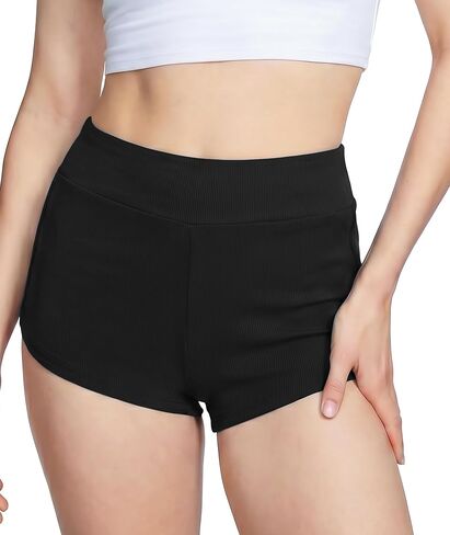 LazyCozy Womens Pajama Shorts Knit Ribbed Bamboo Sleep Shorts Stretchy Lounge Pj Bottoms in Kuwait
