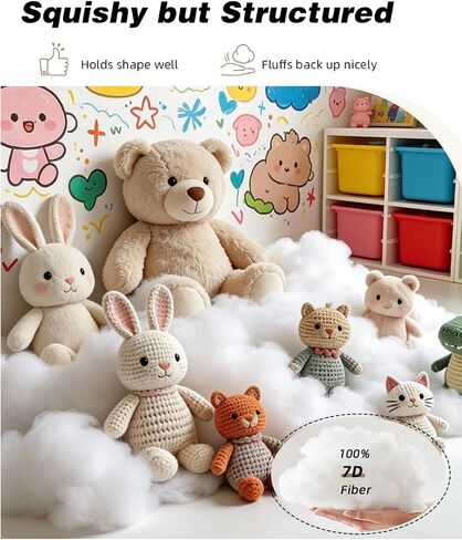 Jecqbor Polyfill Stuffing for Stuffed Animals, 7.05oz Soft Fiber Fill Stuffing in Kuwait