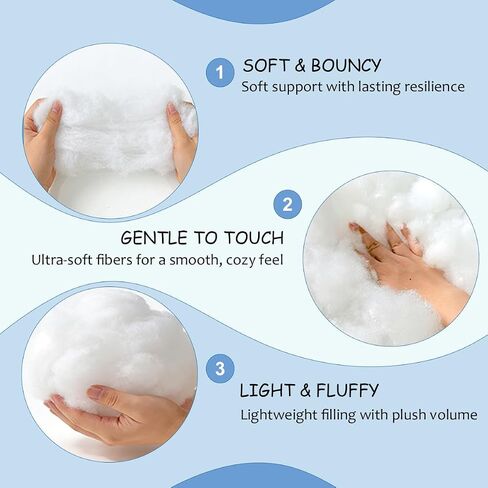 GUBFFON Upgraded Polyfill Pillow Stuffing - 8.8oz, Fluffy Fiberfill for Stuffed Animals, Couch Pillows, Cushions, Amigurumi, Pet Beds, Plush, Cloud Decor, Ideal for Crafting in Saudi Arabia