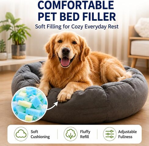Jecqbor 15lbs Bean Bag Filler, Comfortable Shredded Memory Foam Filling in Kuwait
