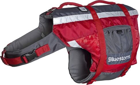 BLUESTORM Advanced Dog Vest with Reflective Stripes/Adjustable Neck Strap | Large | Nitro Red in Saudi Arabia