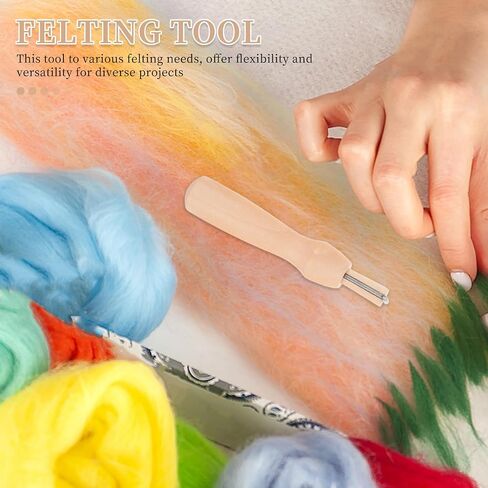 5 Sets Felting Needle Handle Set for Children, Wooden in Kuwait