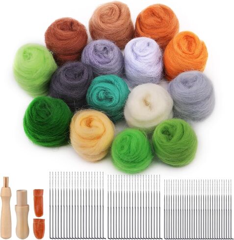 Mayboos 74 Pcs Needles Wool Felting Needles Tools Needle Felting Supplies Felting Tools 15 Colors Fiber Wool Yarn Needle Felting Tool with 3 Sizes Felting Needles for Beginner Professional in Saudi Arabia