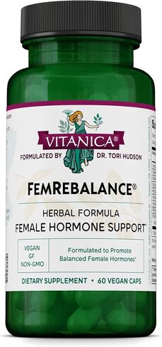 Vitanica FemRebalance, Hormone Balance Support for Women, Vegan, 60 Capsules in Kuwait