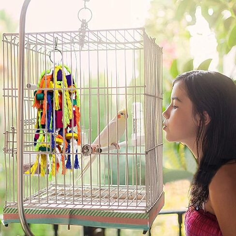 Rypet Parrot Toys Large Bird Toys, Wood Rope Cage Bite Toy for Cockatiels in Saudi Arabia