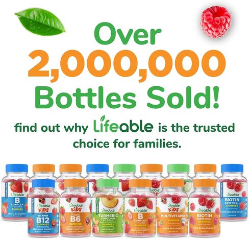 Lifeable Iron Gummies with Vitamin C - 20 mg - Great Tasting Natural Flavor Gummy Supplement - Gluten Free Vegetarian GMO-Free Chewable - for Iron Deficiency - for Adults, Men, Women - 90 Gummies in Kuwait