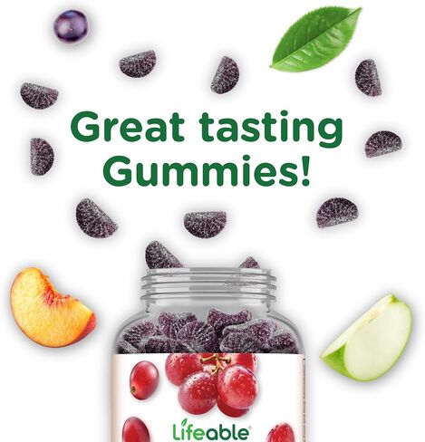 Lifeable Iron Gummies with Vitamin C - 20 mg - Great Tasting Natural Flavor Gummy Supplement - Gluten Free Vegetarian GMO-Free Chewable - for Iron Deficiency - for Adults, Men, Women - 90 Gummies in Kuwait