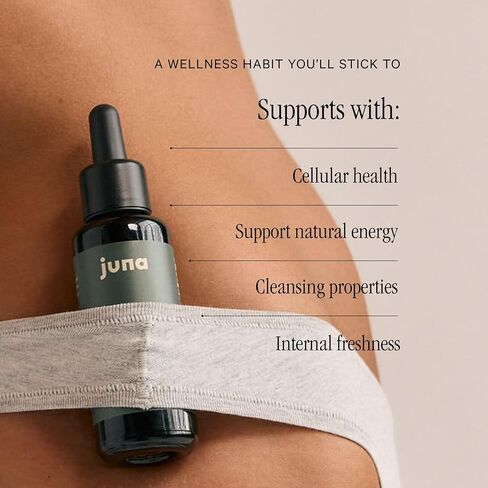 Juna Chlorophyll Liquid Drops - Antioxidant Supplement for Detox, Debloat, Internal Deodorant, Energy & Immune Support - Fresh Minty Lemon Taste in Kuwait