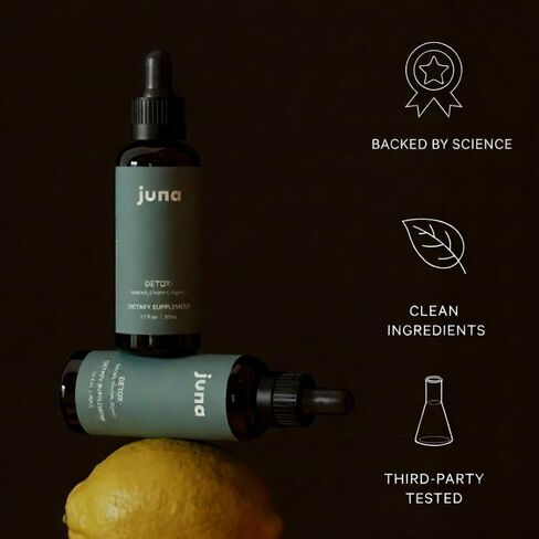 Juna Chlorophyll Liquid Drops - Antioxidant Supplement for Detox, Debloat, Internal Deodorant, Energy & Immune Support - Fresh Minty Lemon Taste in Kuwait
