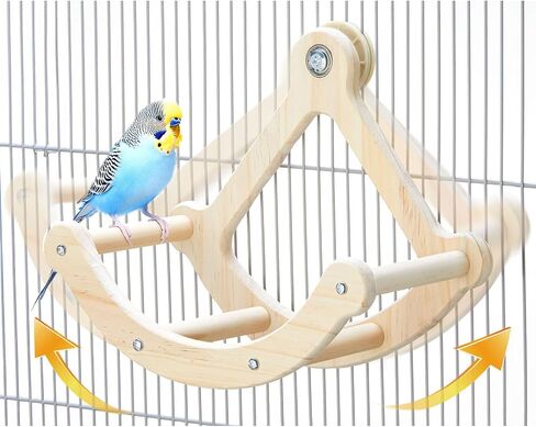 Bird Perch Toy, Wooden Interactive Rocking Parakeet Toys and Perches in Saudi Arabia