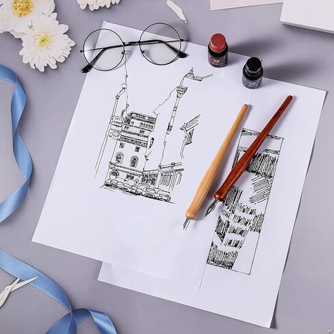 14Pcs Comic Pen Nib Set, G-Pen Ink Nib Stainless Steel Drawing Comic Pen Nib Calligraphy Nibs with Wooden Comic Pen Nib Holder for Writing, Painting, Signing in Saudi Arabia
