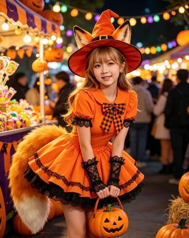 YXCFEWD Fox Costume for Girls Fox Ears Tail Kid Cat Wolf Ears Fluffy Furry Tail in Kuwait