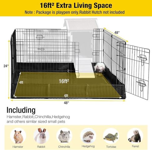 Aivituvin Pet Playpen Small Animal Cage Rabbit Pen Bunny Guinea Pig Playpen with Waterproof Floor Liner - Extension Playpen ONLY in Kuwait