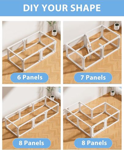 BUCATSTATE Acrylic Guinea Pig Cages for 2, 15.5 sq ft Guinea Pigs Playpen with Door, Clear Rabbit Playpen Indoor for Pigges, Hedgehogs, Quail, Chickens (47" L x 47" W x 16" H, 8 Panels) in Saudi Arabia
