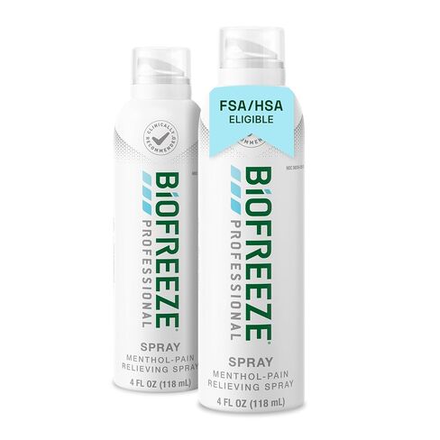 Biofreeze Professional Menthol Pain Relieving Spray 4 FL OZ Colorless (Pack Of 3) Aerosol Spray For Pain Relief Of Sore Muscles, Arthritis, Backache, And Joint Pain (Packaging May Vary) in Saudi Arabia