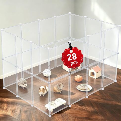 14 Pcs 16.5" H Small Animal Playpen, Indoor Puppy Playpen for Rabbits in Kuwait