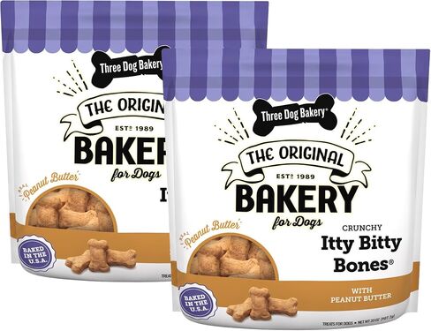 Three Dog Bakery Itty Bitty Bones Crunchy Dog Treats - 32 oz Bag in Saudi Arabia