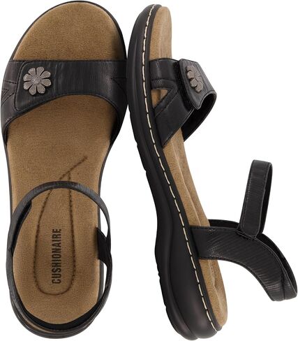 CUSHIONAIRE Women's Bloom comfort sandal with +Comfort Foam and Wide Widths Available, Tan 9 in Kuwait