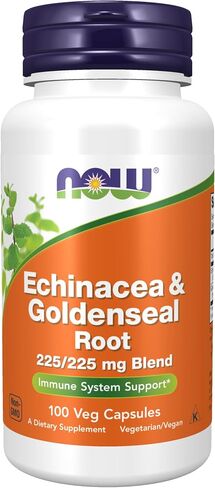 NOW Supplements, جذور القنفذية وجذور خاتم الذهب، مزيج 225/225 مجم، دعم الجهاز المناعي*، 100 كبسولة نباتية in Kuwait